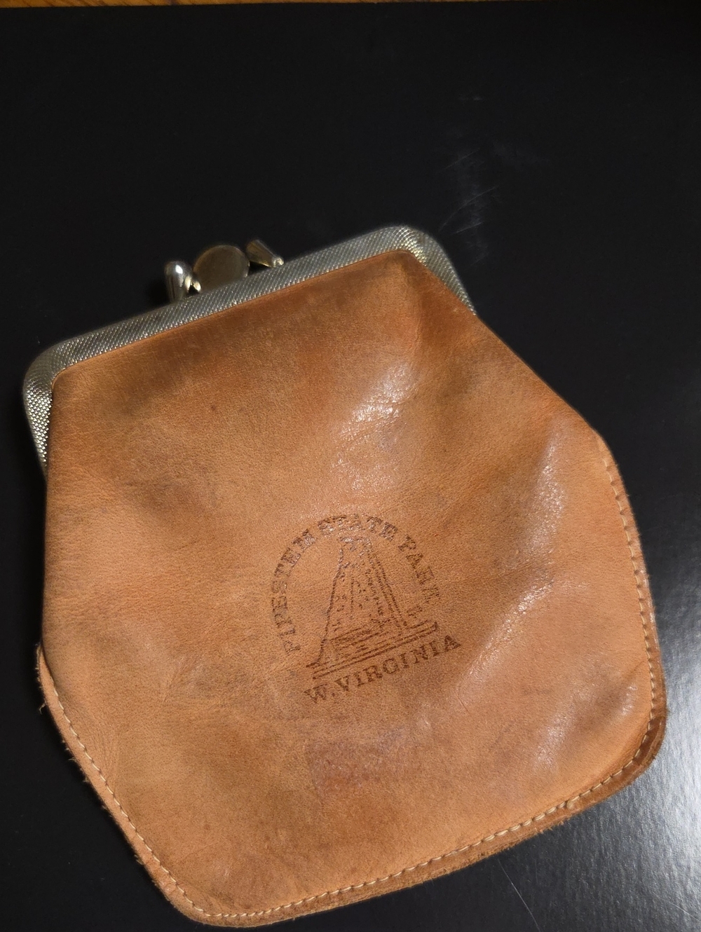 Pipestem State Park W. Virginia Vintage Leather Coin Pouch